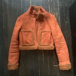 Faux Sherling Crop Jacket